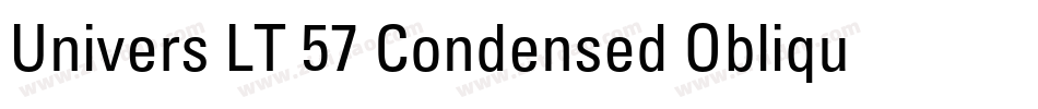 Univers LT 57 Condensed Oblique字体转换